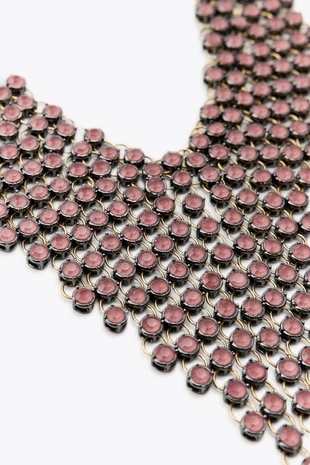 Каскадное ожерелье со стразами- Заказать в России