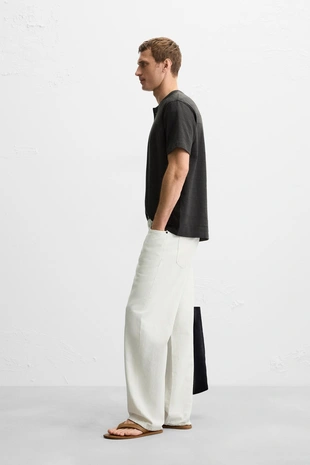 Футболка в полоску с воротником на пуговицах- Заказать в России