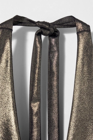 Металлический боди с запахом на шее KATE MOSS X ZARA- Заказать в России