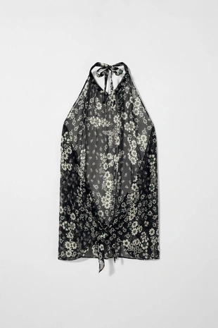 Printed | 3802/841/021 - Zara Топ-бандо из шелка HALTER KATE MOSS X ZARA
