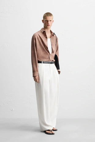 Рубашка в полоску с эффектом стирки- Заказать в России