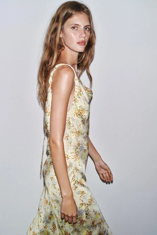 Атласное платье с принтом ZW COLLECTION- Заказать в России