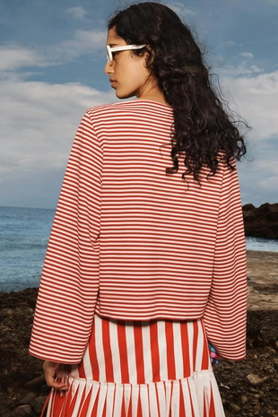 White / Red | 6085/900/061 - Zara Футболка в полоску LIMITED EDITION