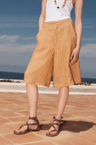 Лимитированная коллекция полосатых бермудских шорт из льна- Заказать в России