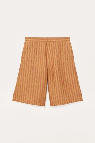 Лимитированная коллекция полосатых бермудских шорт из льна- Заказать в России