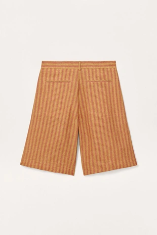 Лимитированная коллекция полосатых бермудских шорт из льна- Заказать в России