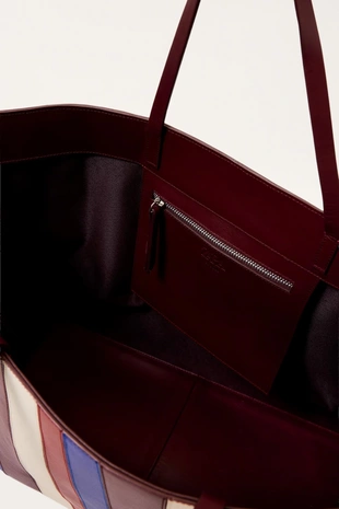 Кожаная сумка макси-шоппер в полоску из ограниченной коллекции- Заказать в России