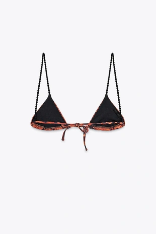 БикинI-топ с контрастным принтом- Заказать в России