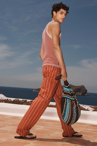 Брюки свободного кроя в полоску LIMITED EDITION- Заказать в России