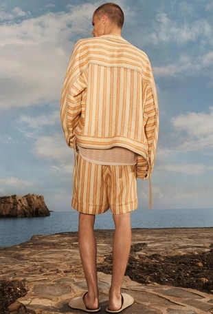 LIMITED EDITION полосатые бермуды из льна- Заказать в России