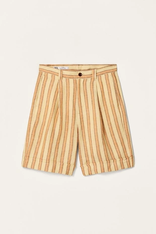 LIMITED EDITION полосатые бермуды из льна- Заказать в России