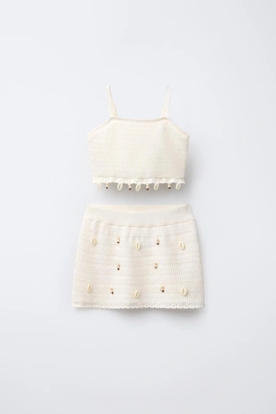 Топ и юбка в технике вязки ракушка- Заказать в России