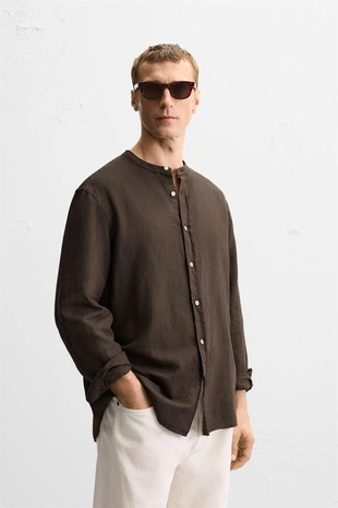 Рубашка из хлопка и льна