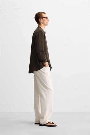 Рубашка из хлопка и льна