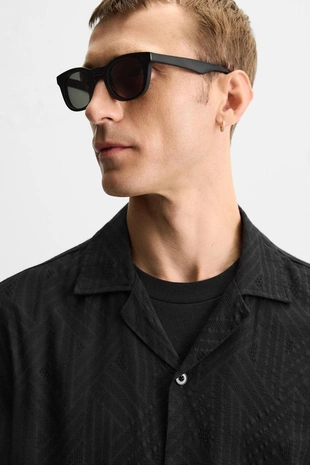 Жаккардовая рубашка с геометрическим узором- Заказать в России