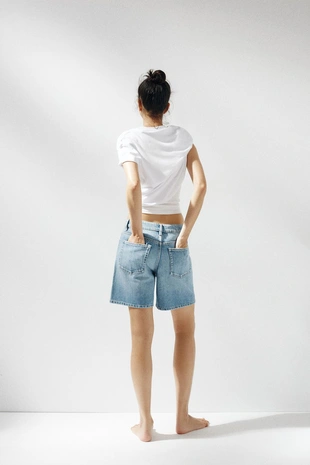 Джинсовые шорты TRF со средней посадкой- Заказать в России