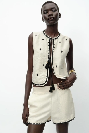 Шорты-бермуды с вышивкой- Заказать в России