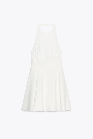 Короткое платье с горловиной халтер и юбкой годе- Заказать в России