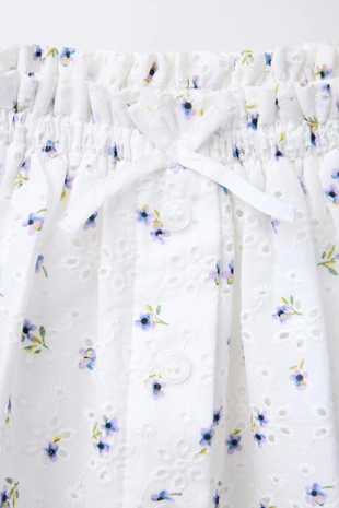 Юбка-шорты с вышивкой и цветочным принтом- Заказать в России