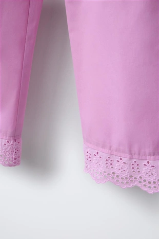 Прямые брюки с кружевом- Заказать в России