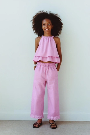 Прямые брюки с кружевом- Заказать в России