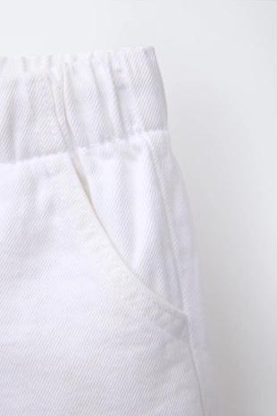 White | 0595/614/250 - Zara Джинсовые шорты с эластичным поясом