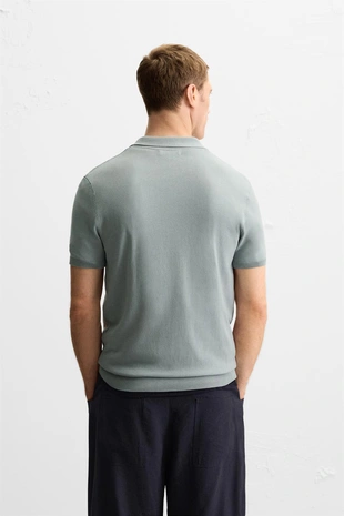 Grey / Blue | 0304/407/055 - Zara Поло из смесового вискозного трикотажа