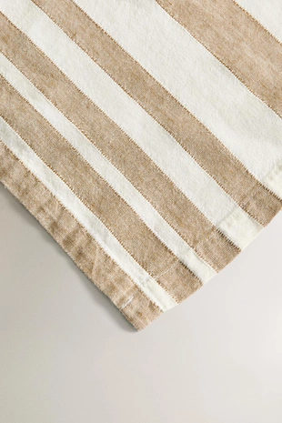 Полотенце для стола из льна с полосками- Заказать в России