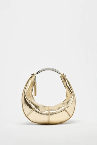 Купить Zara Овальная сумка с металлической ручкой