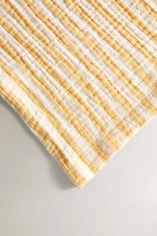 Плед из хлопкового муслина в полоску- Заказать в России