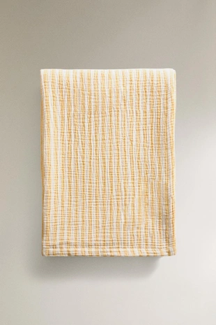 Плед из хлопкового муслина в полоску- Заказать в России