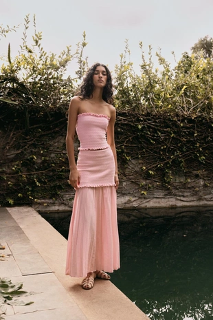 Трикотажная юбка с контрастными деталями- Заказать в России