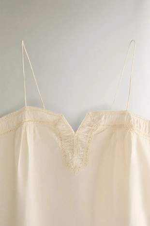 Хлопковый топ с вышивкой- Заказать в России