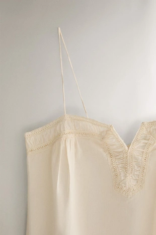 Хлопковый топ с вышивкой- Заказать в России