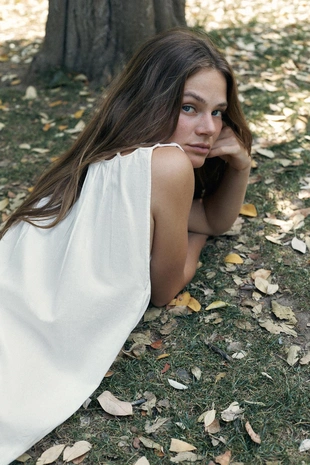 Хлопковое платье с отделкой — LIMITED EDITION- Заказать в России