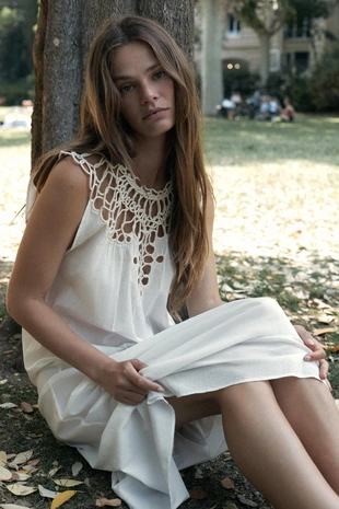 Хлопковое платье с отделкой — LIMITED EDITION- Заказать в России