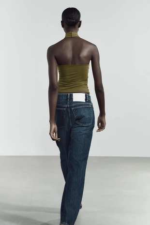 Топ из полиамида с горловиной халтер