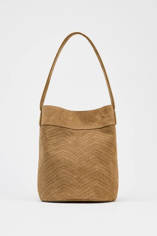 Большая кожаная плетеная сумка-мешок- Заказать в России