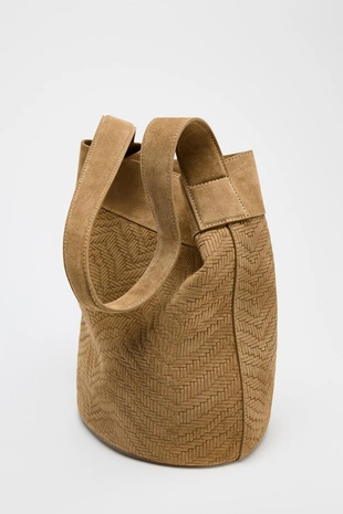 Большая кожаная плетеная сумка-мешок- Заказать в России