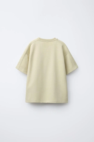 Light green | 3854/773/526 - Zara Комплект из футболки и шортов-бермудов из ткани интерлок