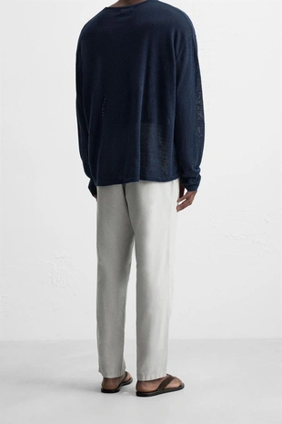Брюки RELAXED FIT из хлопка и льна- Заказать в России