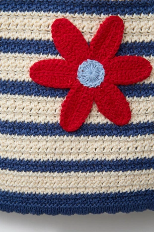 Трикотажный топ в полоску с цветочным рисунком- Заказать в России