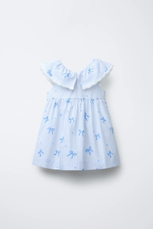 Платье в полоску с бантиками- Заказать в России