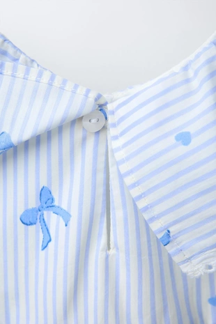 Платье в полоску с бантиками- Заказать в России