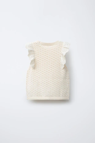 Купить Zara Трикотажный топ с кружевом