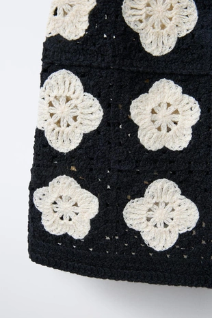 Трикотажная юбка с цветочным принтом- Заказать в России