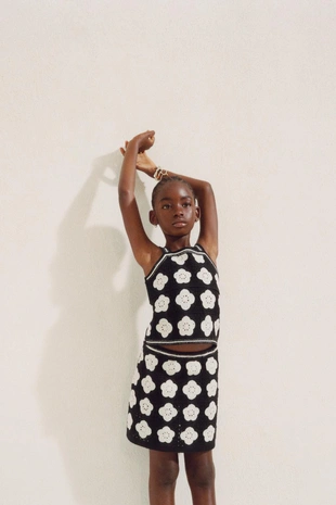 Трикотажная юбка с цветочным принтом- Заказать в России