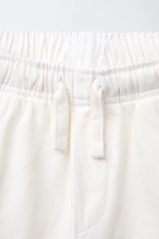 White | 7147/762/250 - Zara Шорты-бермуды карго прямого кроя из легкой ткани