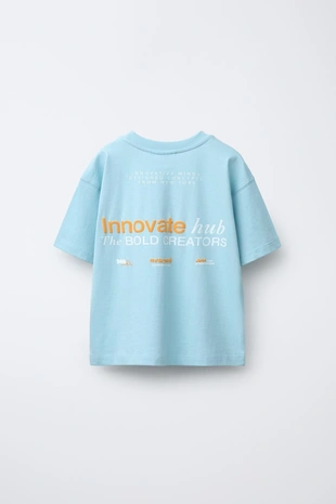 Light blue | 7099/796/406 - Zara Пижама с принтом текста для детей от 6 до 14 лет