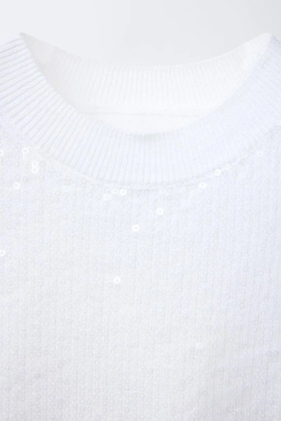 Ecru | 5987/700/712 - Zara Трикотажный топ с пайетками